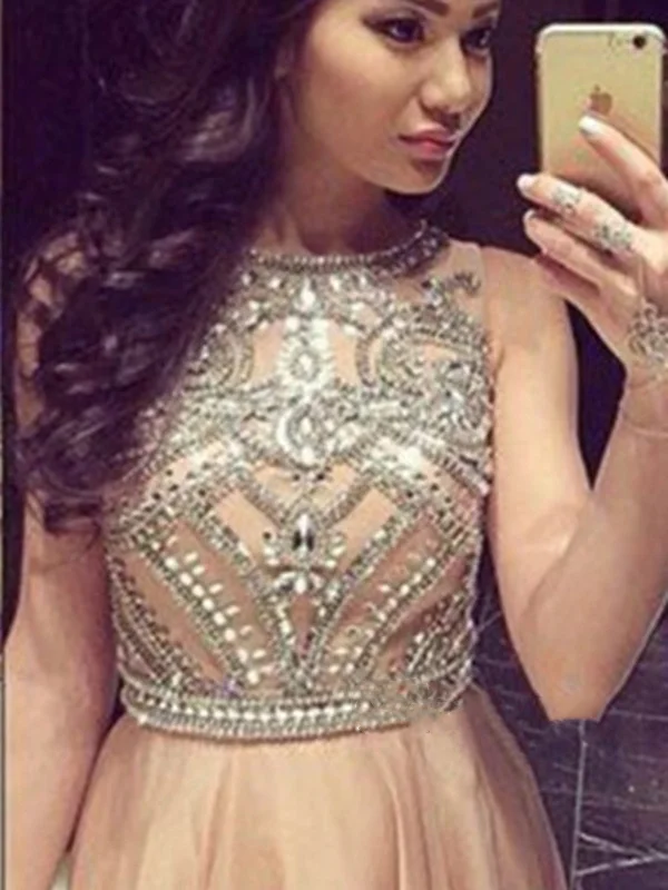 Limited Time Flash Sale A Line Round Neck Sleeveless Long Prom Dresses, Long Formal Dresses Effortless Style