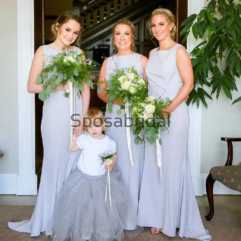 Casual Yet Chic Sales Mermaid Round Neck Long Elegant Formal Bridesmaid Dresses WG884 Sleek Design