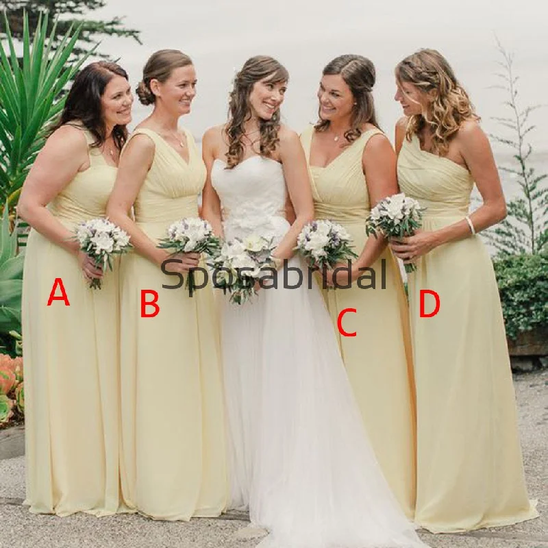 Ends Soon A-line Mismatched Chiffon Pastel Yellow Formal Bridesmaid Dresses  WG869 Urban Sophistication