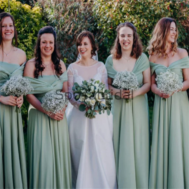 Special Offers, Don't Miss Mint Green Long Elegant Jersey Bridesmaid Dresses WG774 Formal Outfit