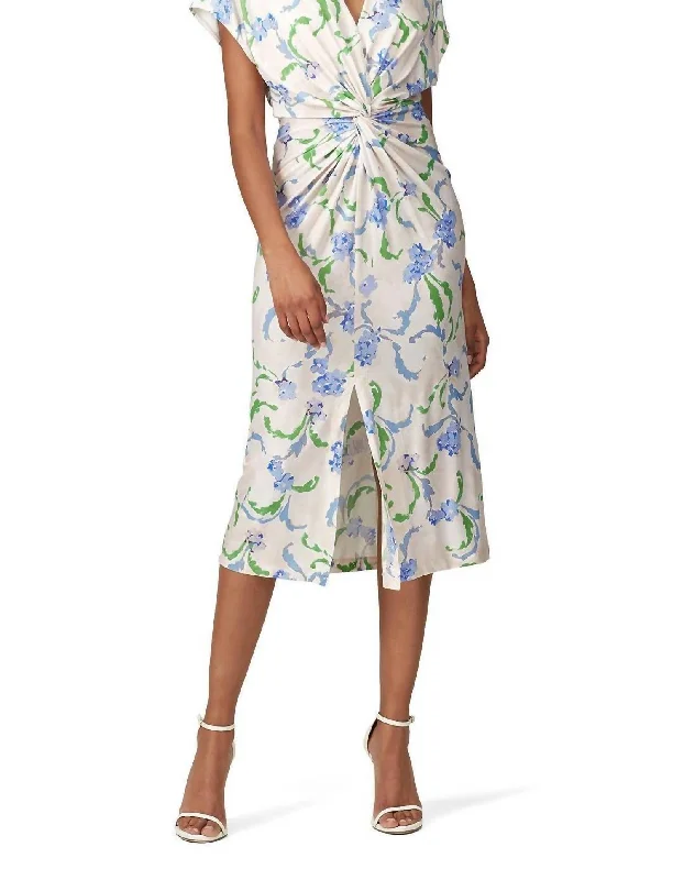 Forward Trendsetter Brushstroke Floral Twist Dress In Multicolored Sleek Design