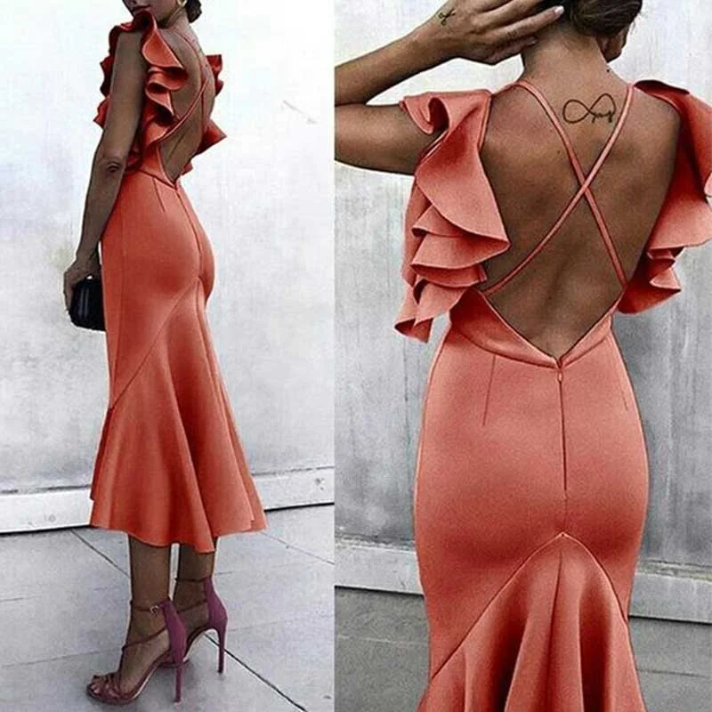 Snag Fabulous Fashion Bargains New Arrival  Open Back Unique Design Elegant Prom Dresses, Simple Bridesmaid Dresses PD1638 Elegant Contour