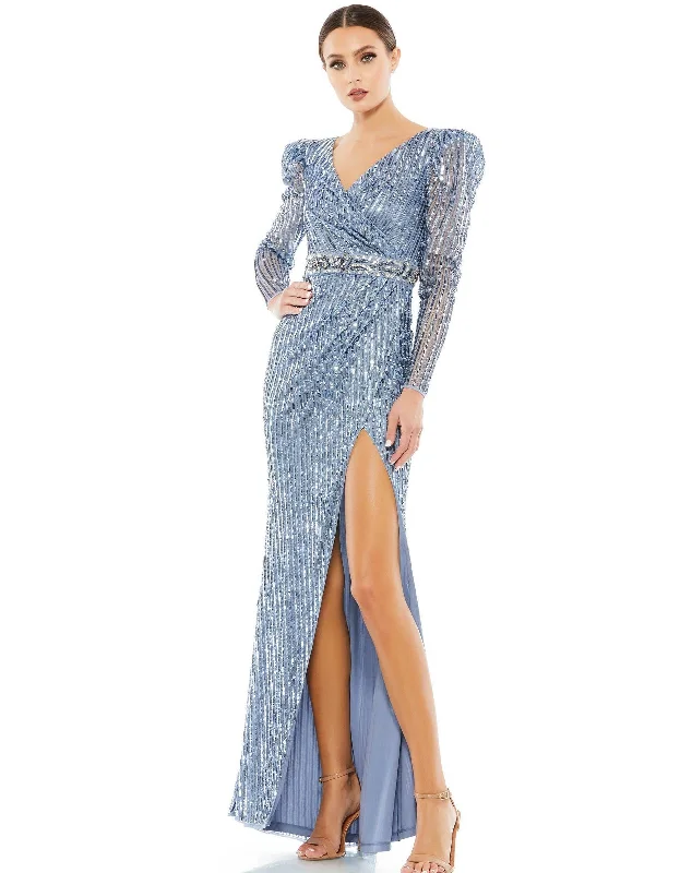 Fresh Styles, Fresh Deals Mac Duggal 93549 Long Puff Sleeve Formal Dress Artful Design