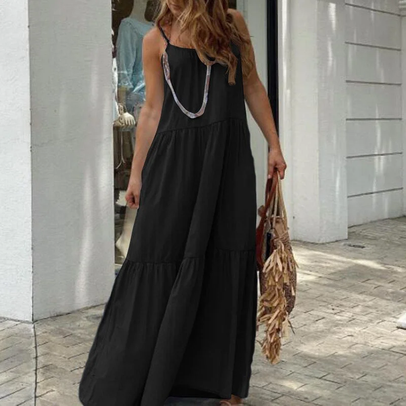 Trendy Styles CityHottie - Women's Sundress Summer Bohemian Spaghetti Strap Maxi Long Dress ZANZEA Sexy Party Beach Vestidos Casual Dresses Femme Robe Elegant Attire